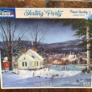 White Mountain Winter Skating Scene Puzzle